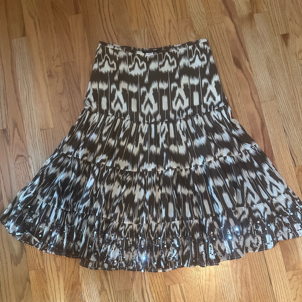 Heart Moon Star Black and White Midi A-Line Skirt